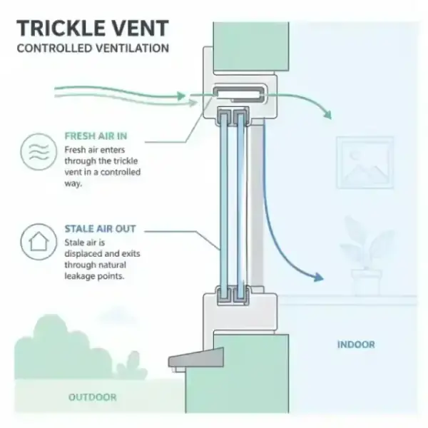 Illustration of ventilation around a secondary-glazed window