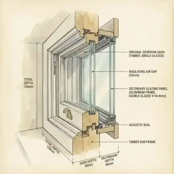 Period window details considered during a secondary glazing survey